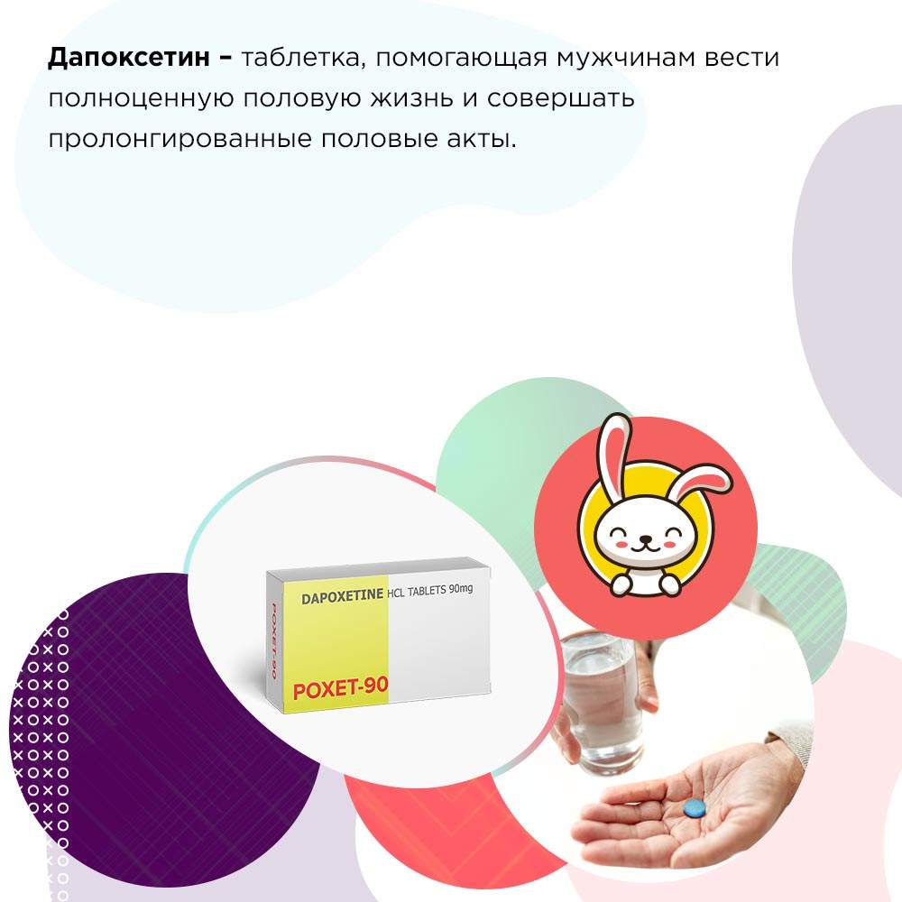 Дапоксетин 90 мг 1 таблетка
